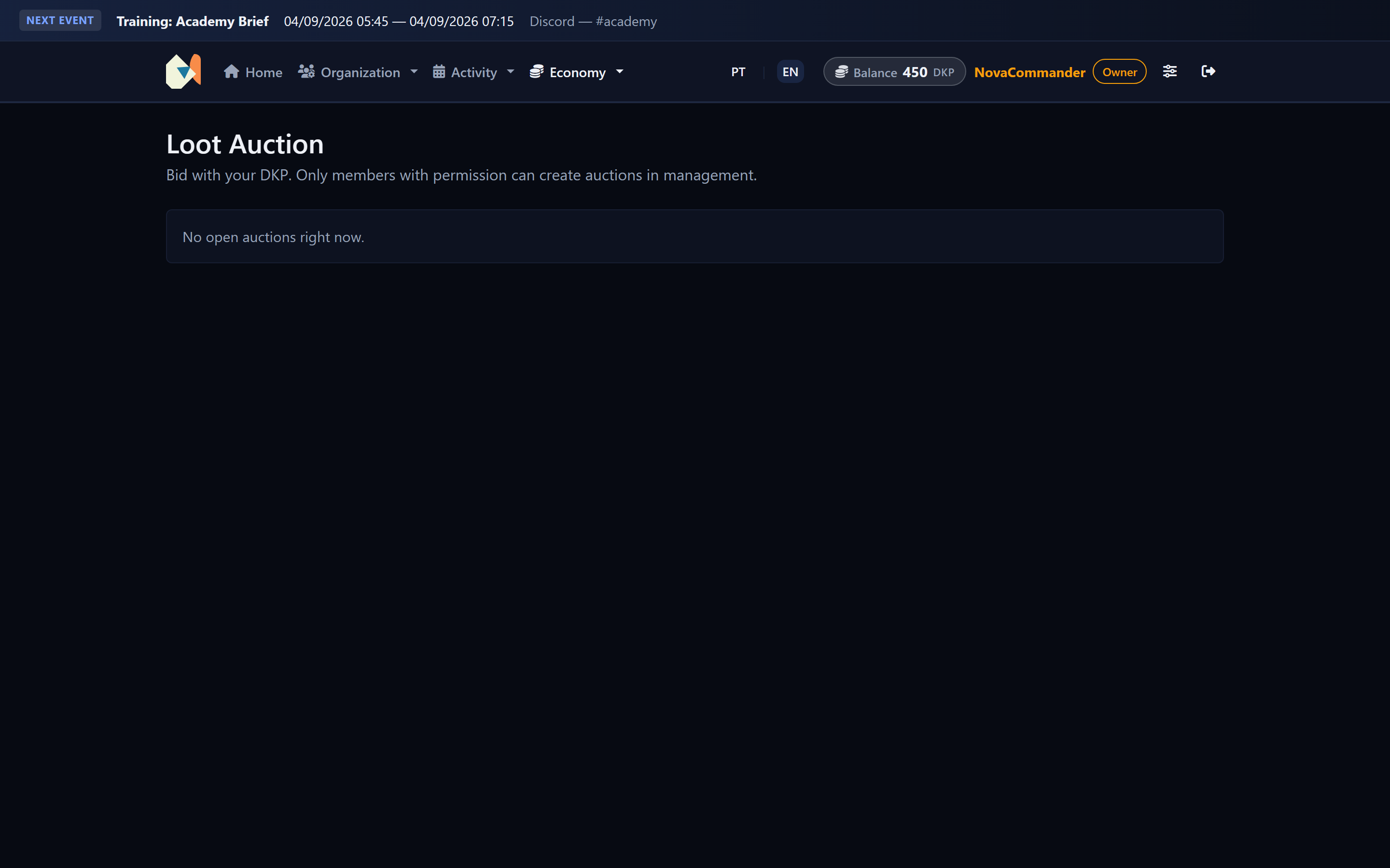 Auctions and loot